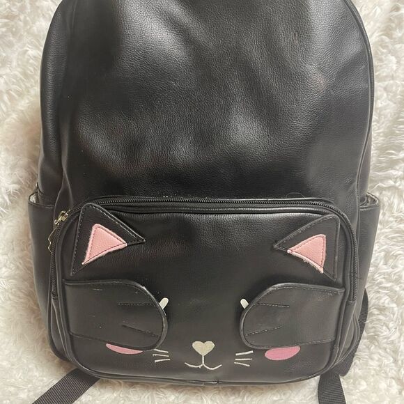 Betsey Johnson synthetic Black Cat Face pick a boo Medium Backpack. main image 5